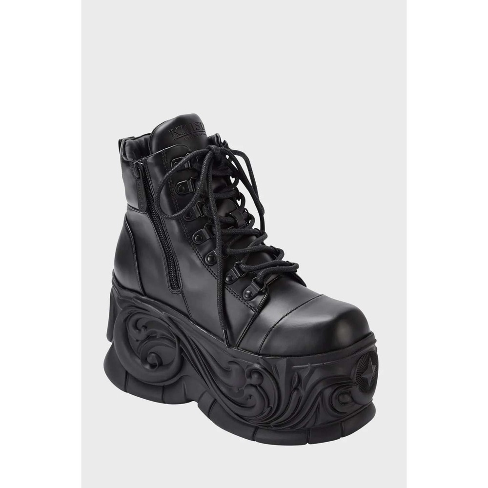 Killstar Cosmic Souls Black Platform Ankle Boots Gothic Vegan Leather Size 9